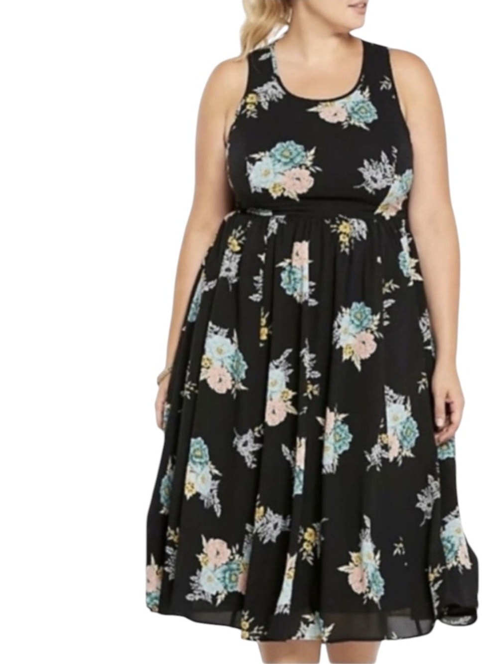 TORRID Floral Print Georgette Midi Dress Size 10 - Picture 15 of 16